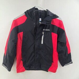 Columbia Kid's Interchange Bugaboo Omnitech Youth Jacket Red Gray Waterproof Siz